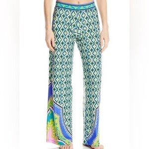 Trina Turk Palazzo Wide Leg Shangri La Print Swim Cover Up Beach Pants Size XS